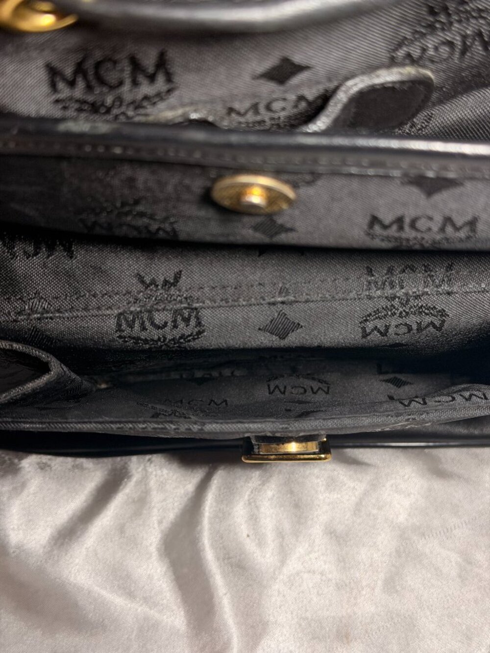 MCM Black Monogram Drawstring Backpack - Picture 5 of 11